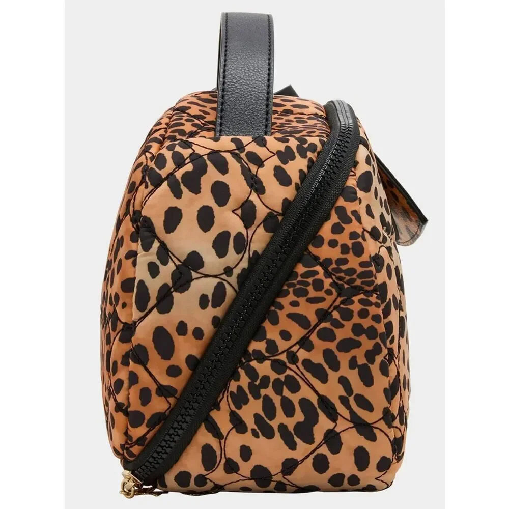 NWT~BETSEY JOHNSON Loaf Cosmetic case with Heart Mirror~Leopard design~$48